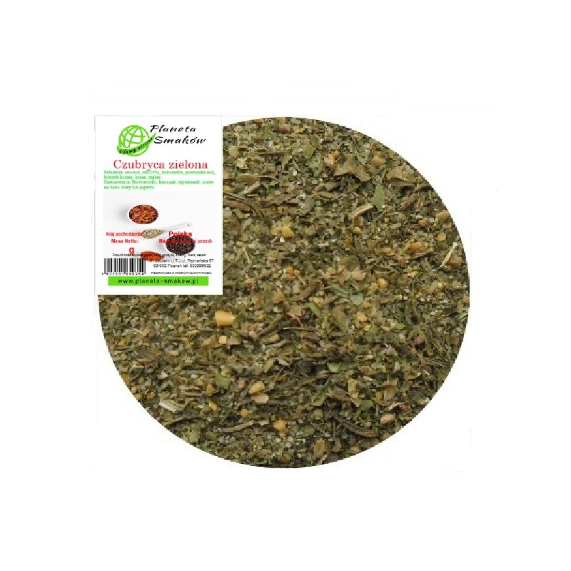 Czubryca zielona 40g Planeta Smaków czosnek sól kozieradka pietruszka lubczyk koper cząber