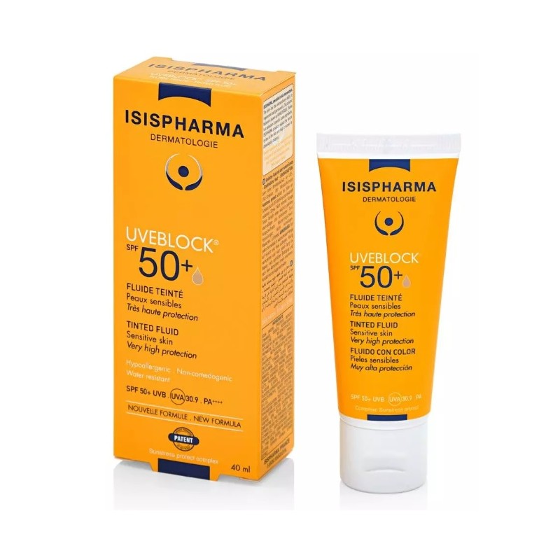 Uveblock Fluid delikatnie koloryzujący z filtrem UVA/UVB SPF50+ 40ml Isispharma