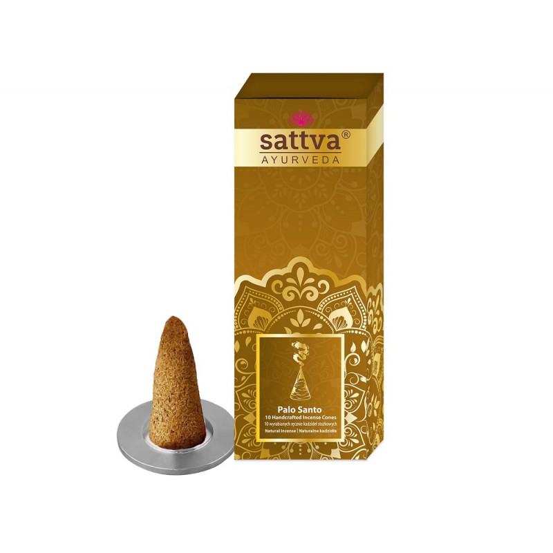Kadzidła stożkowe Palo Santo 10 szt. w opakowaniu Sattva Ayurveda