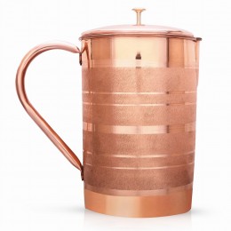 Dzbanek miedziany w paski na wodę 1950ml Sattva Ayurveda