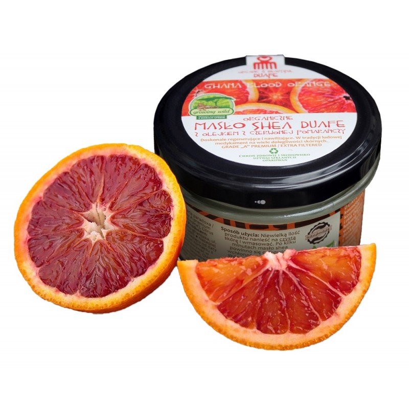 Masło Shea z olejkiem z czerwonej pomarańczy 100g Duafe Butyrospermum Parkii Butter Citrus Sinensis Peel Oil Expresed
