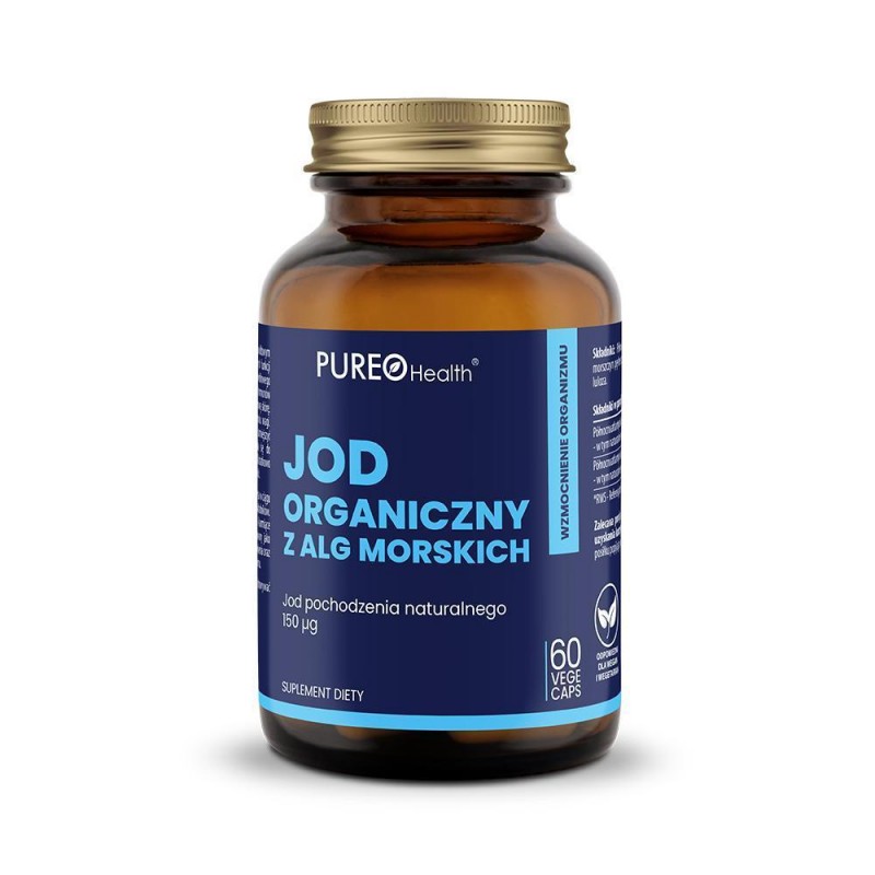 Jod organiczny z alg morskich 60 kaps. Pureo Health Kelp morszczyn Ascophyllum workoliść