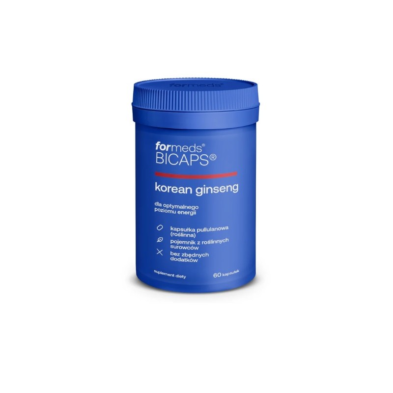 Korean ginseng 60 kaps. Formeds żeń-szeń koreański ginsenozydy Araliaceae Panax ginseng C.A. Mey