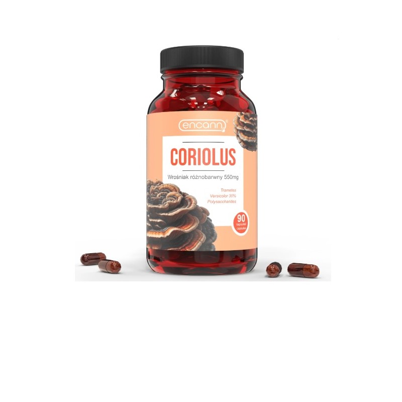 Coriolus Wrośniak różnobarwny 90 kaps. Encann Trametes Versicolor polisacharydy