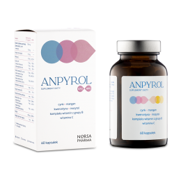 Anpyrol KPU/HPU 60 kaps. Norsa Pharma cynk mangan kwercetyna inozytol witaminy B witamina C