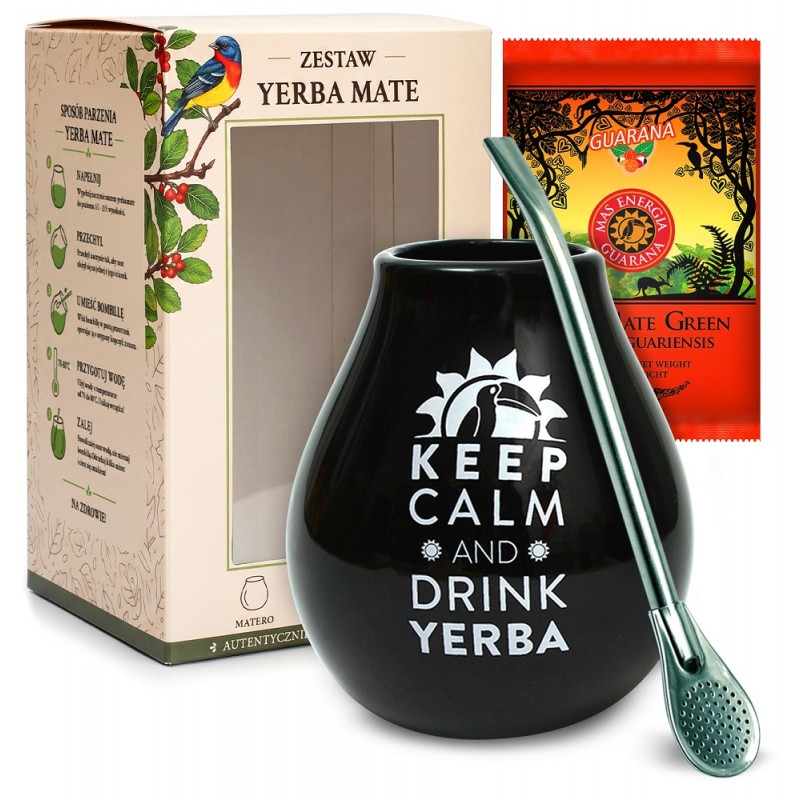 Zestaw Yerba UN POCO Mas Energia - Matero Bombilla Yerba Mate Mas Energia Guarana 50 g