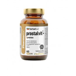 Prostalvit herballine 60 kaps. PharmoVit na prostatę pieprz czarny BioPerine Dynia zwyczajna Buzdyganek Palma sabałowa Pokrzywa