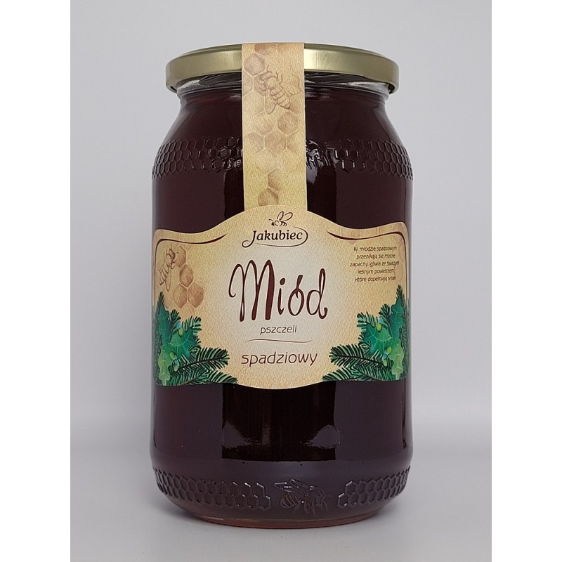 Miód spadziowy z drzew liściastych i iglastych 1200 g Jakubiec