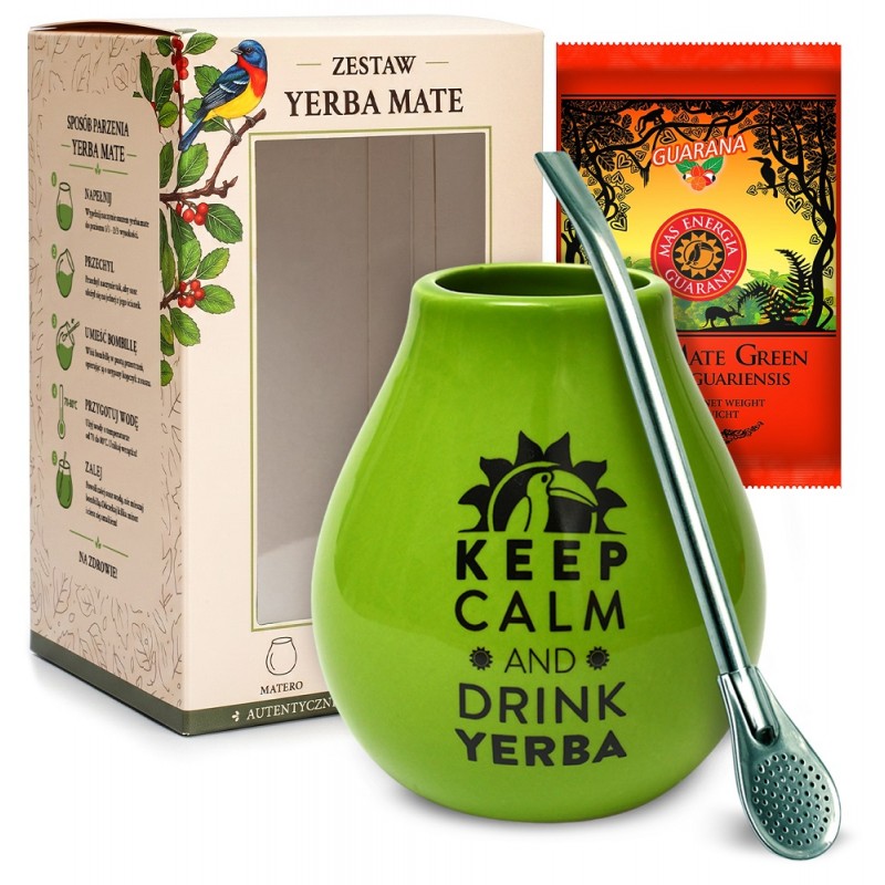 Zestaw Yerba UN POCO Mas Energia - Matero Bombilla Yerba Mate Mas Energia Guarana 50 g