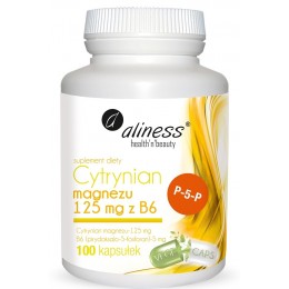 Cytrynian Magnezu 125 mg z witaminą B6 Magnez Witamina B6 Aliness