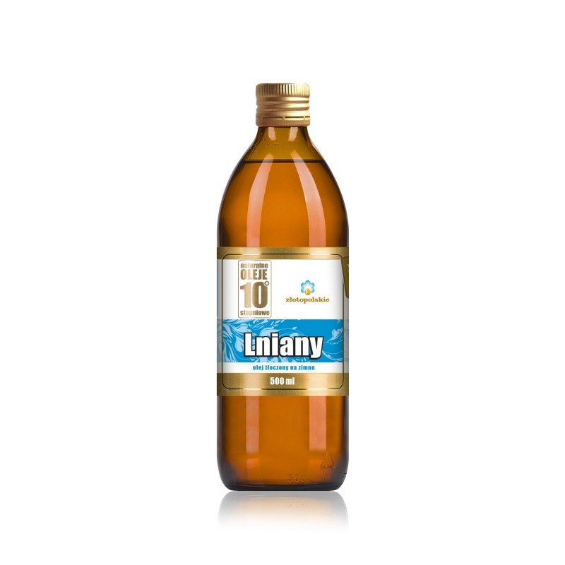 Olej Lniany 0,5l Olej lniany podstawa diety dr Budwig Olej lniany Nieoczyszczony olej lniany tłoczony na zimno olej lniany