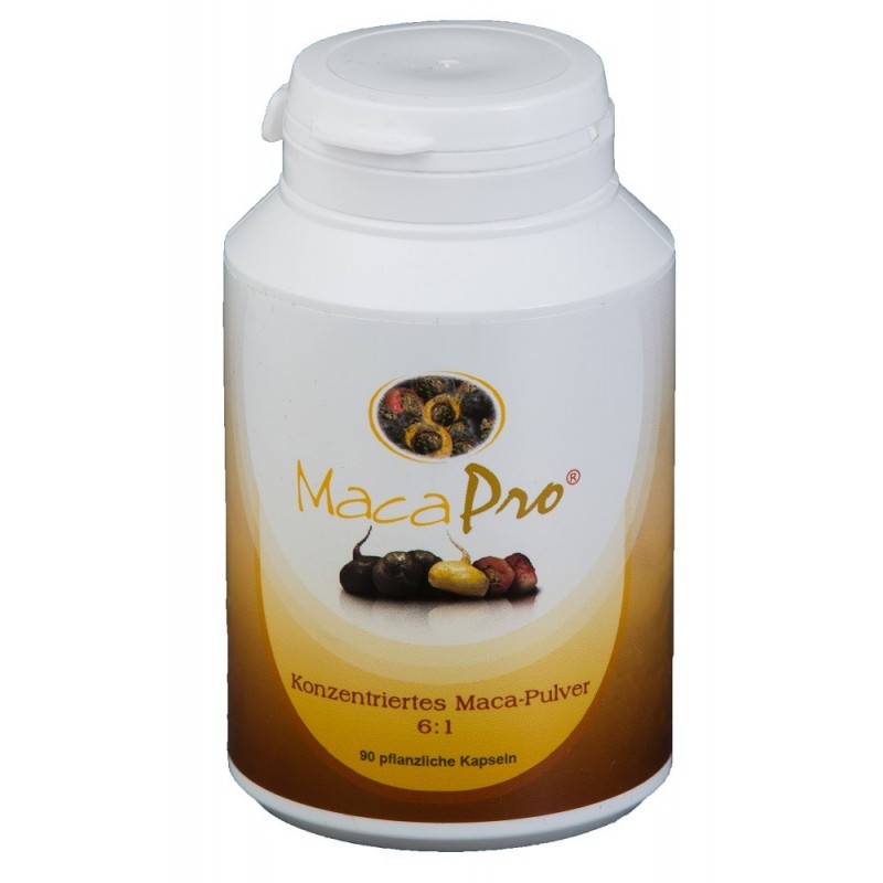 MacaPro® Powder 6:1 Maca - 90 kaps, EKO  - 80% maca czarna 15% maca czerwona 5% żółta BIO pieprzyca peruwiańska Lepidium meyenii